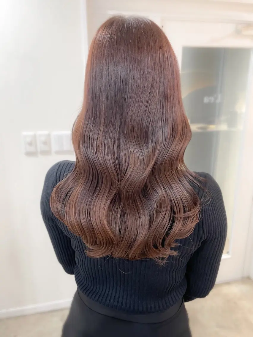 ミディアム パーマ ボブ ハイライト 髪質改善 韓国風ヘア レイヤーカット ヘアカラー トリートメント ミディアム/顔周り/ ベージュ🌼mayuのヘアスタイル