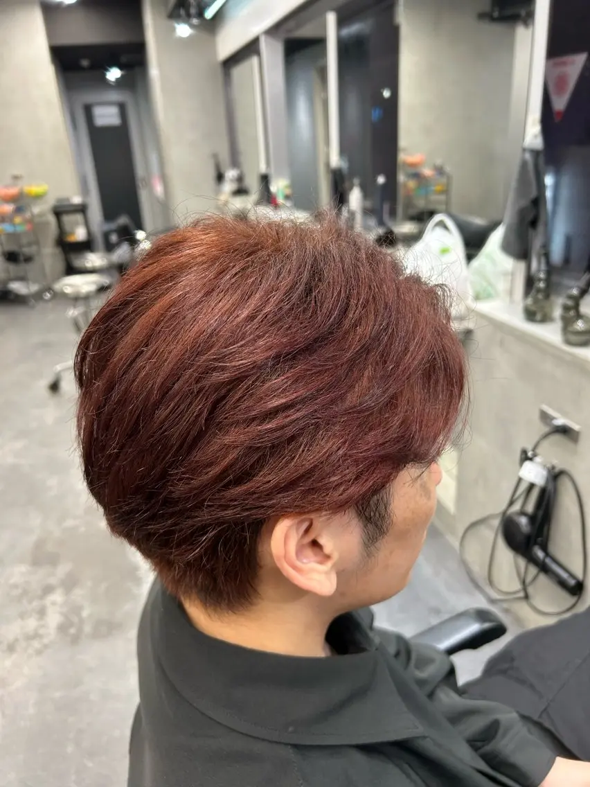 メンズ ヘアカラー パーマカラー支持⭕️ 春山凜乃介のヘアスタイル