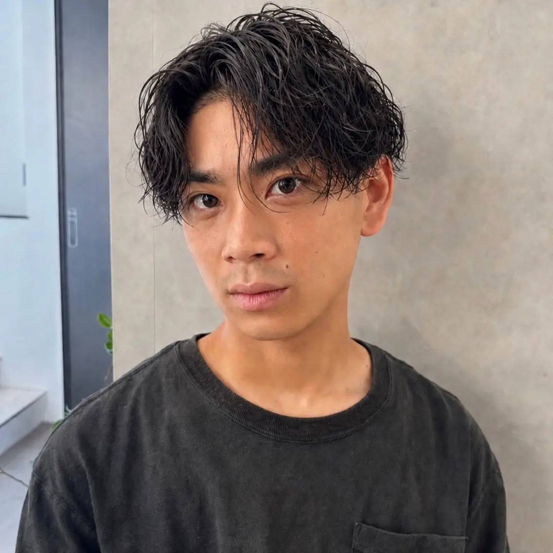 ミディアム パーマ ミディアムパーマ カット パーマ メンズパーマ／ 福山駅前/安部真弘のヘアスタイル