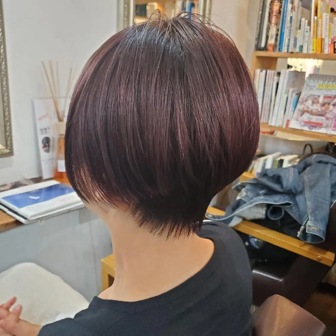 ショート カラー カット ヘアカラー トリートメント 韓国レイヤー柔らかい 地毛風縮毛矯正/マツのヘアスタイル