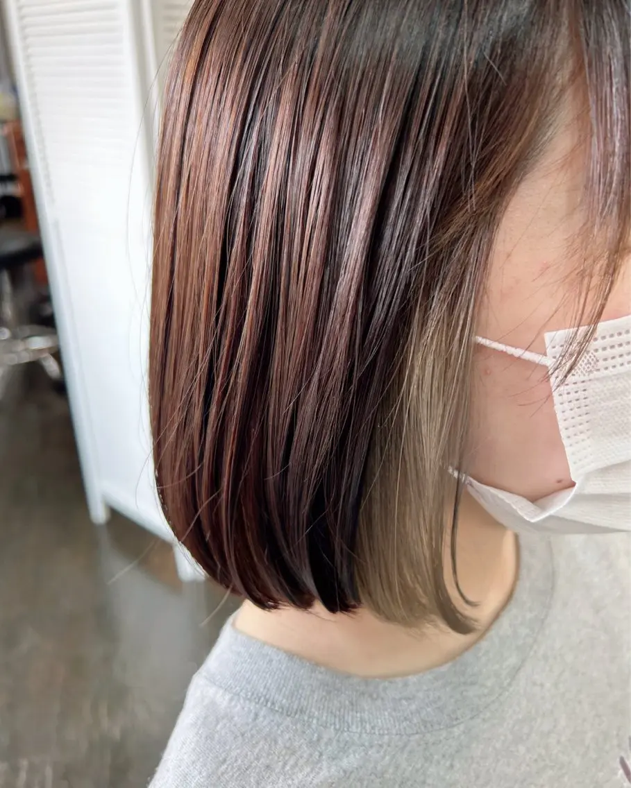 カラー グレージュ インナーカラー 坂本 瑞季 🤍 髪質改善のヘアスタイル