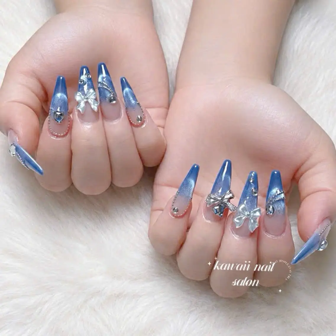 ネイル 長さ出し フレンチネイル ジェルネイル 韓国ネイル マグネットネイル Kawaii _Nailのネイルデザイン