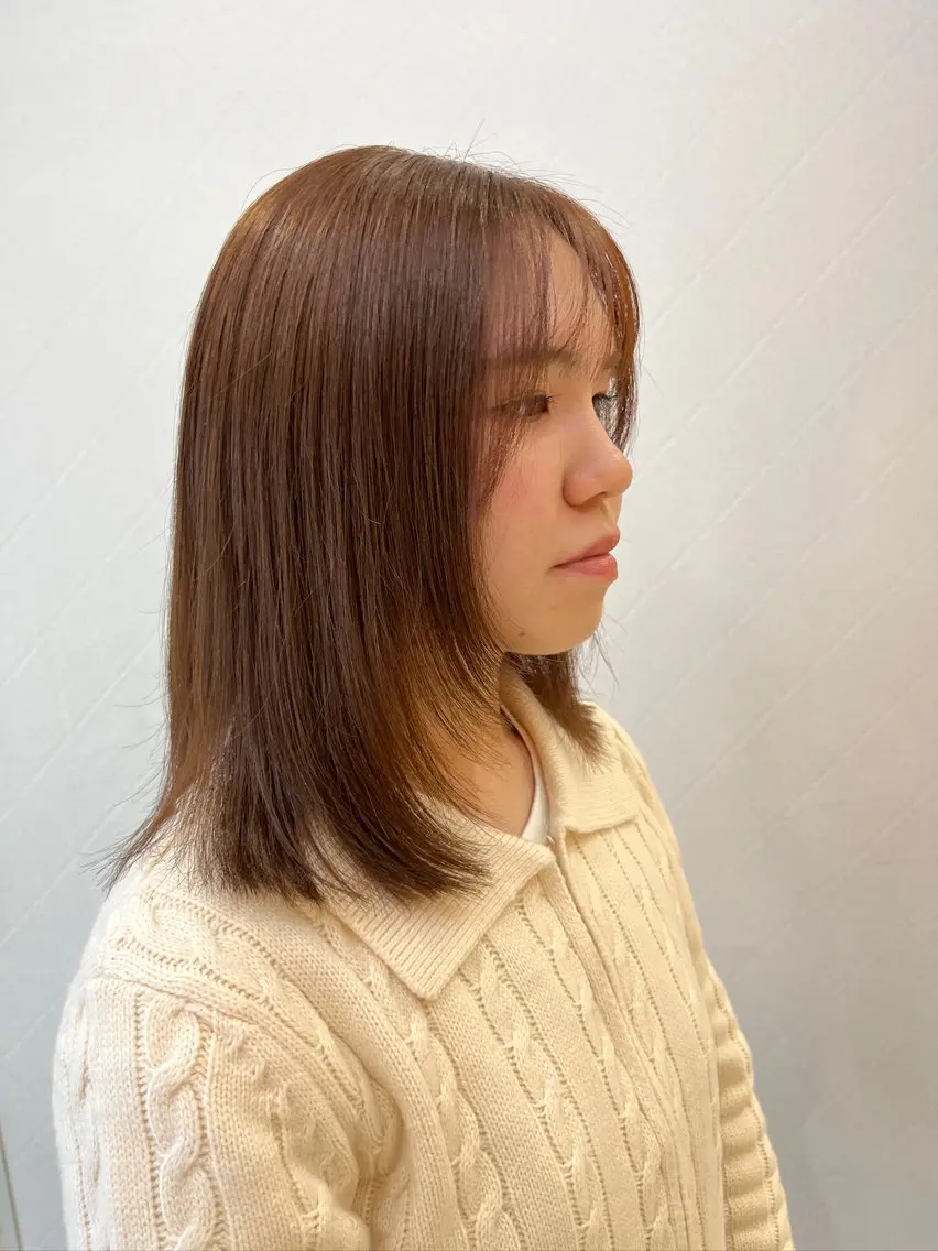 セミロング セミロングパーマ 髪質改善 縮毛矯正 カット 縮毛矯正/ 似合わせ/古津遼平のヘアスタイル