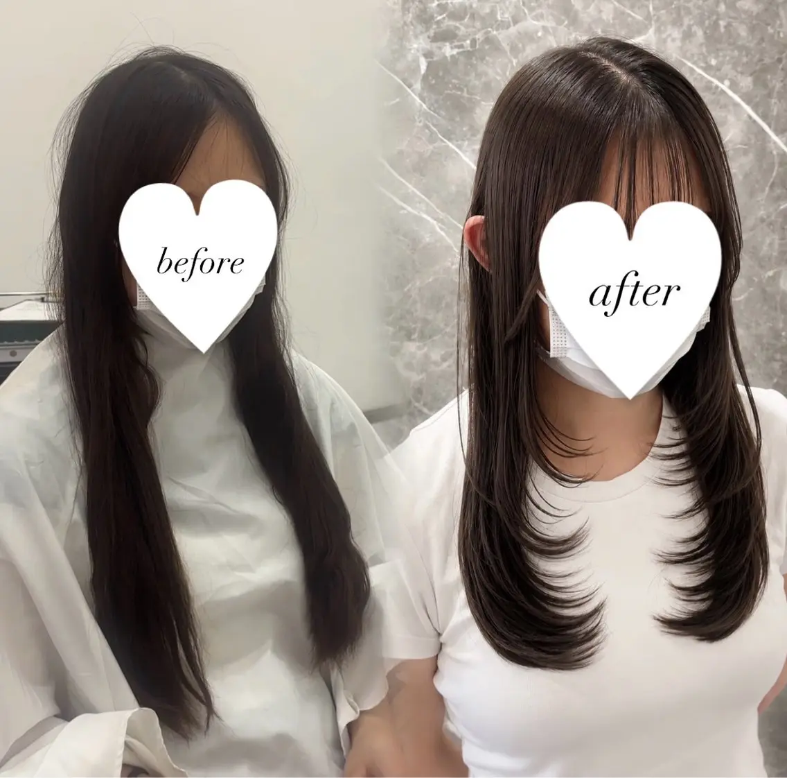 ロング カット 韓国レイヤー艶カラー ブリーチ otohaのヘアスタイル