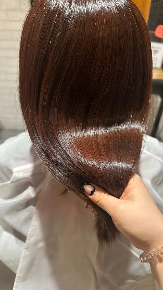 カラー ブラウンカラー レッドカラー 松本 羅華のヘアスタイル