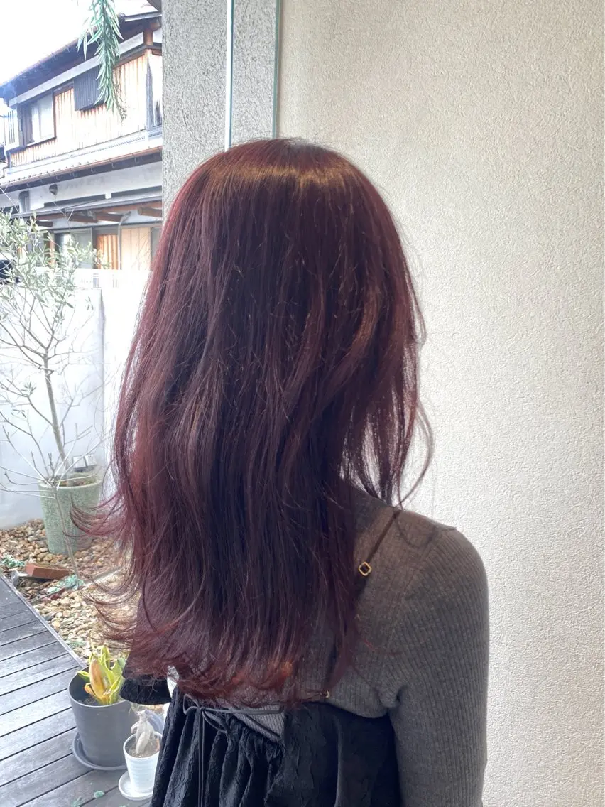 セミロング カラー 酸性ストレート/ブリ ーチなしWカラー河本のヘアスタイル