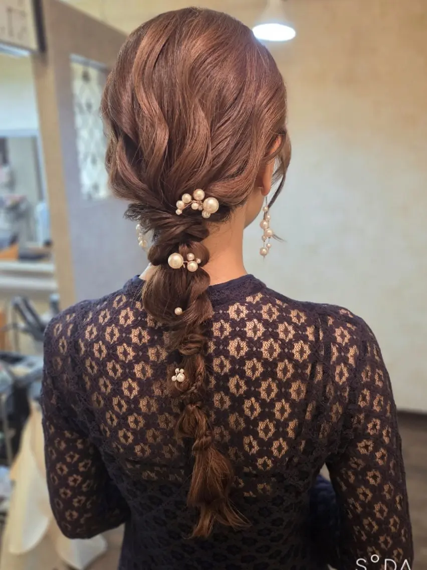 ロング ヘアアレンジ ヘアセット 田井中 悠紀のヘアスタイル