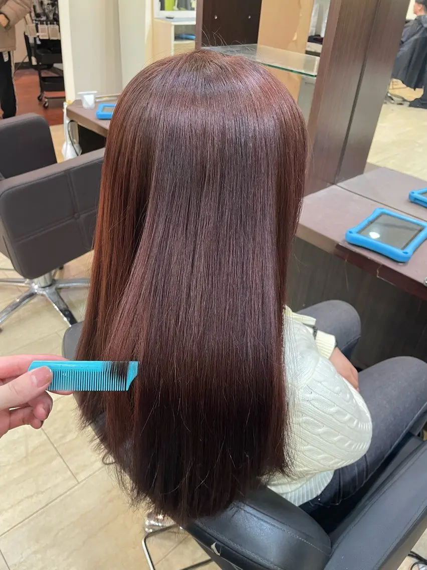 ロング ピンクラベンダー ヘアカラー トリートメント 奥野JAPAN🌈 艶髪カラーのヘアスタイル