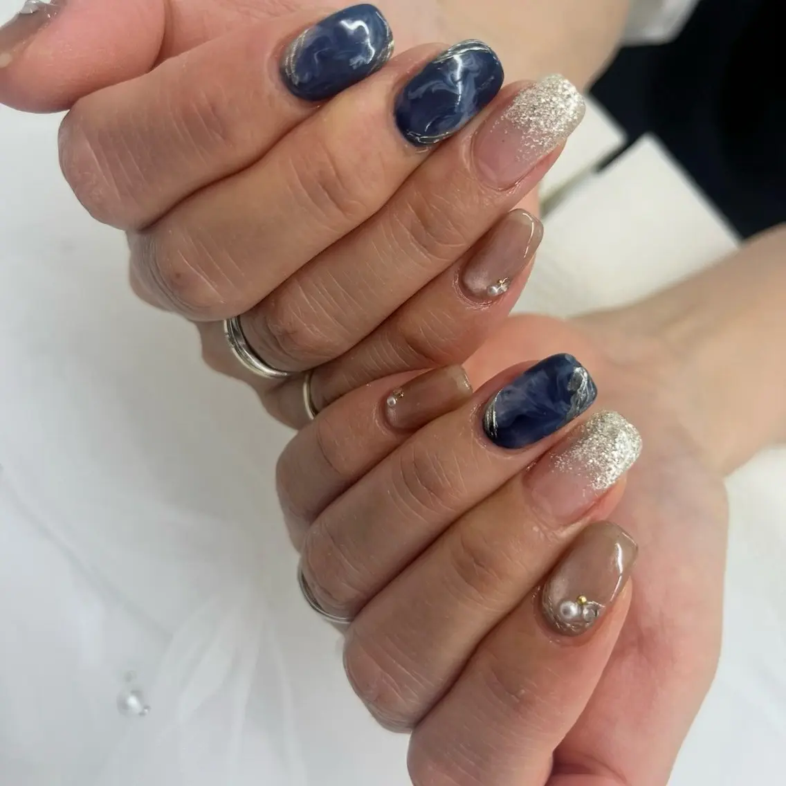 ネイル フラッシュネイル フットネイル フレンチネイル ジェルネイル ラメ(グリッター) ハンドネイル ネイルサロン ⭐︎Linoのその他イメージ