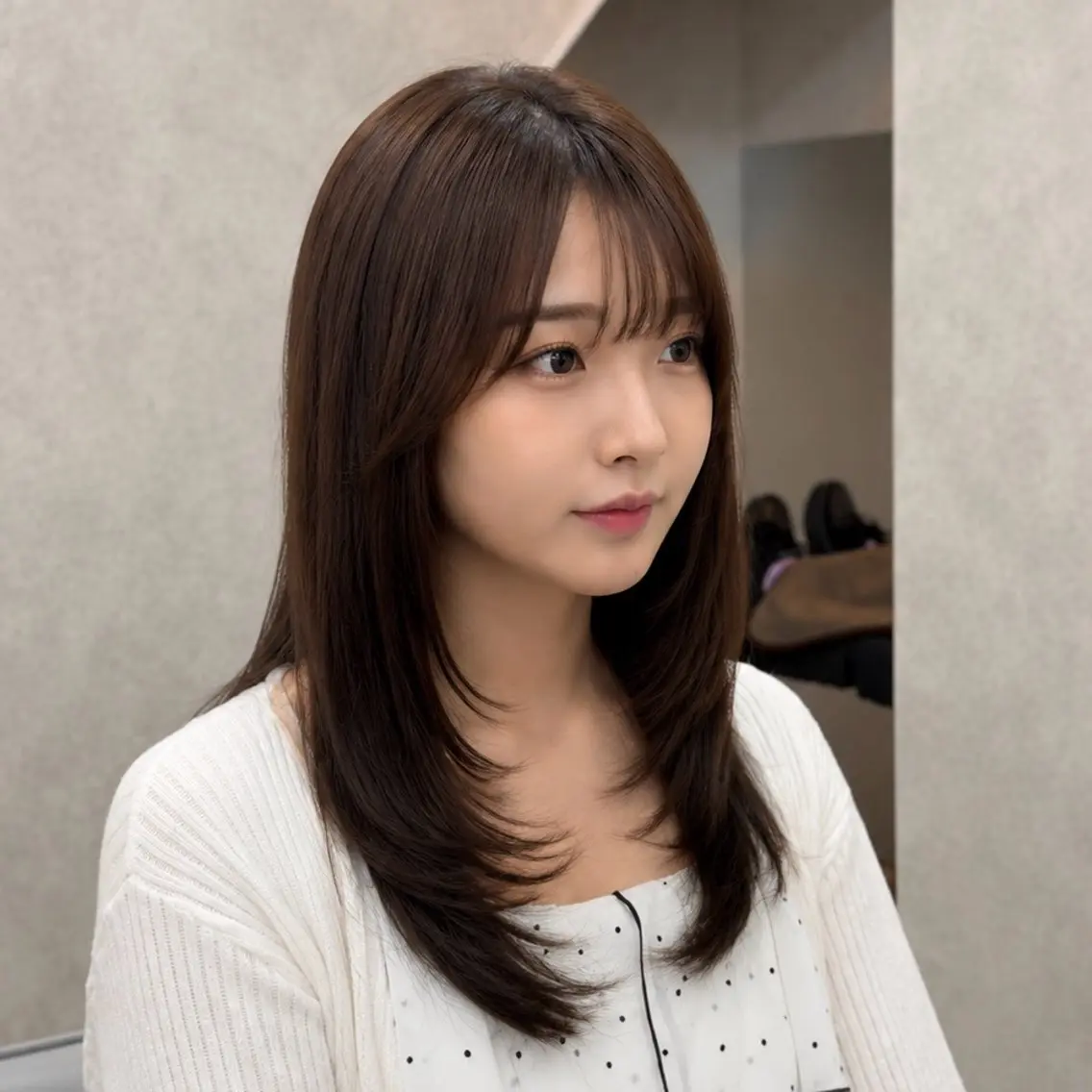 セミロング カット ヘアカラー トリートメント ✨レイヤーカット✨ 顔まわり✂️鎌倉楓麻のヘアスタイル