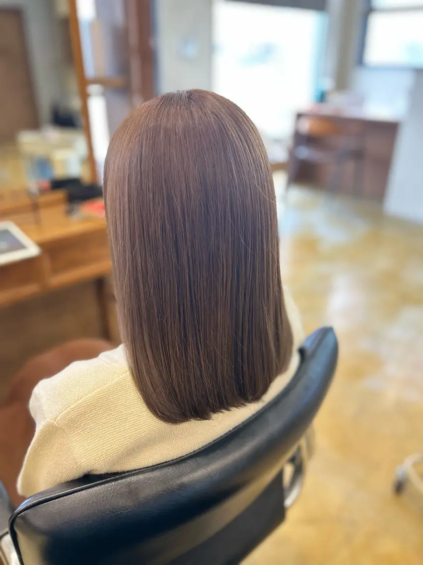 ミディアム カット ヘアカラー カノエ下関熊野店 /つきかのヘアスタイル