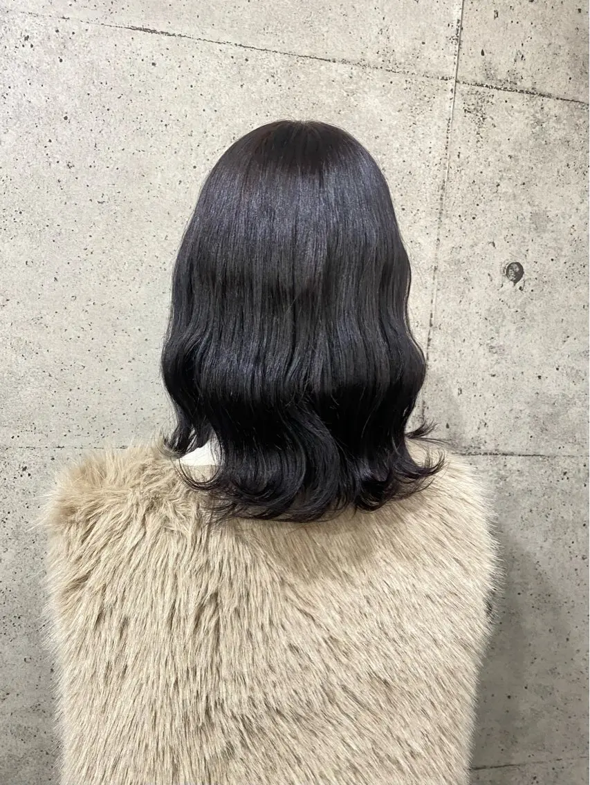ミディアム カラー 黒髪 ラベンダーカラー 今原 朱理のヘアスタイル