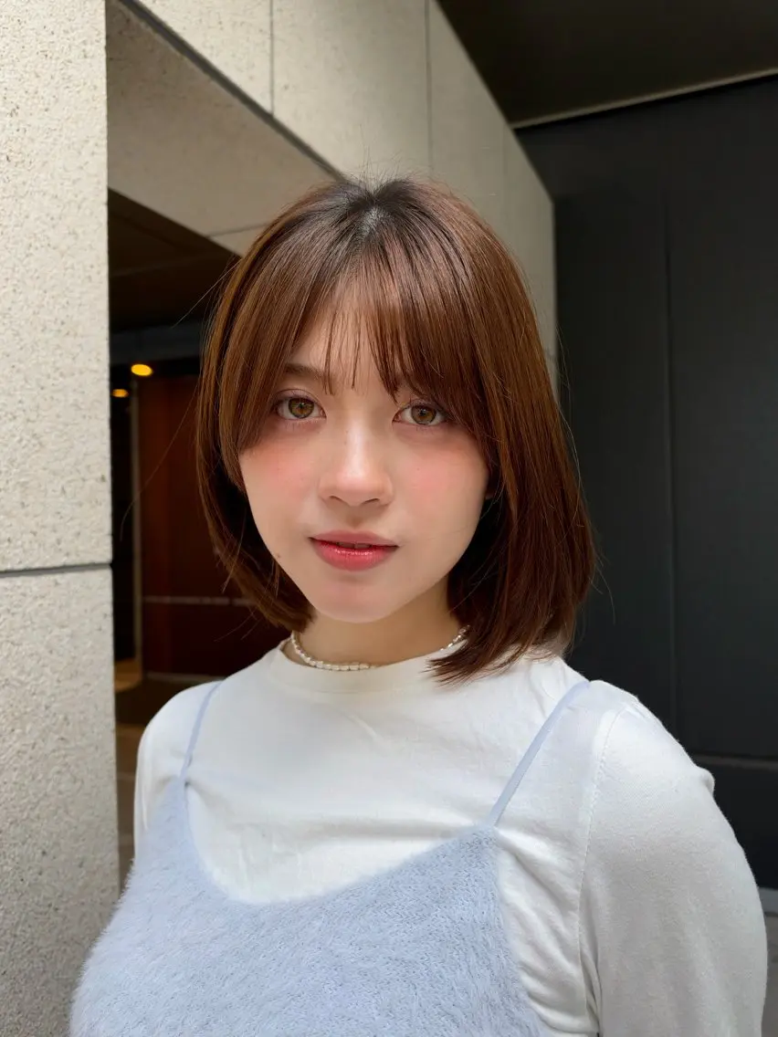 ショート 🧡ボブ/うる艶カラ ー🩵　さくら🌸のヘアスタイル