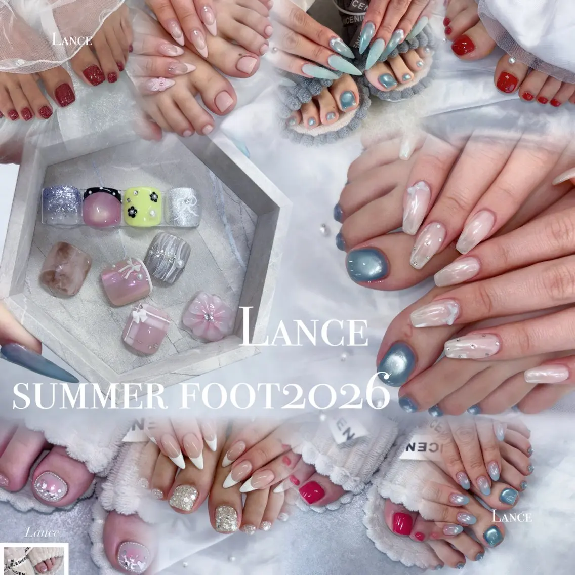 ネイル キラキラネイル 韓国ネイル ワンカラーネイル 夏ネイル ワンホンネイル フットネイル Lance nailのネイルデザイン