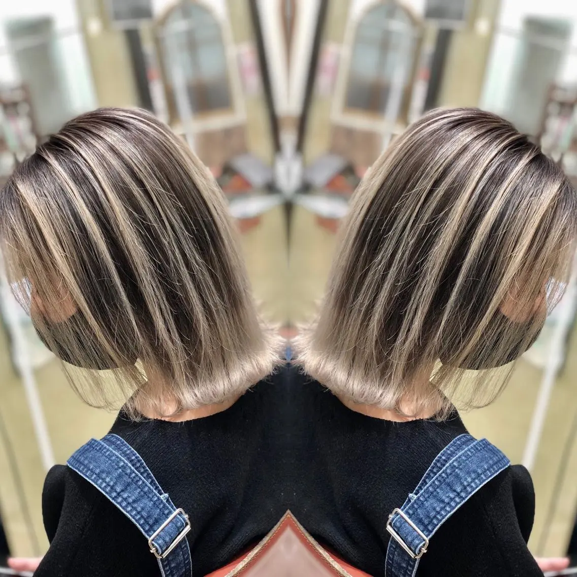 ミディアム ヘアカラー Y Uのヘアスタイル