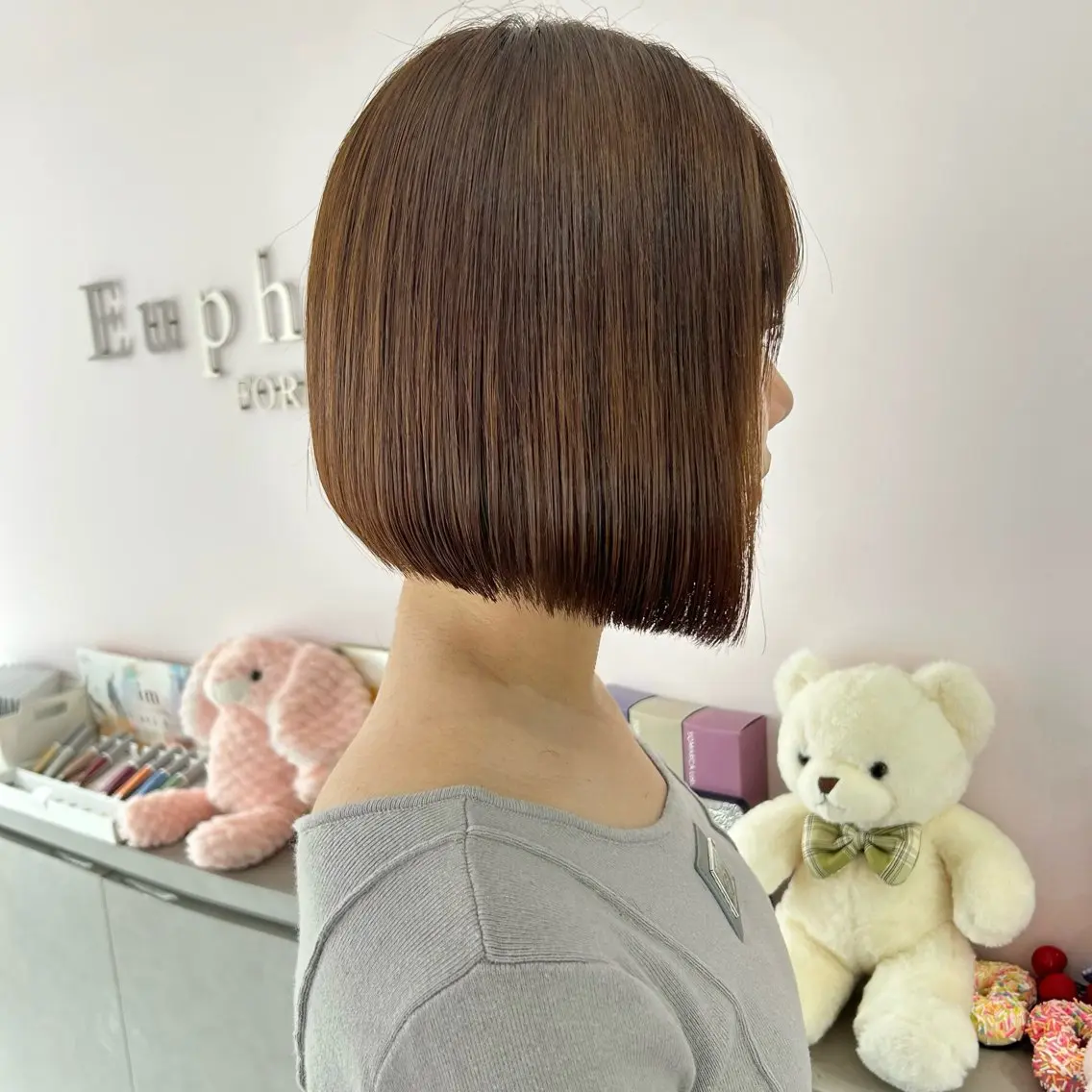 ショート カラー ボブ 似合わせカット カット ヘアカラー トリートメント ボブ×艶髪| 艶カラー🩶石橋怜大のヘアスタイル