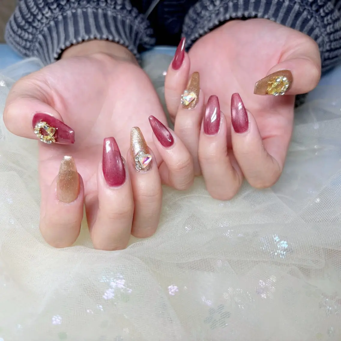 ネイル ハンドネイル H3 Nail Tsuki🦋💙のネイルデザイン