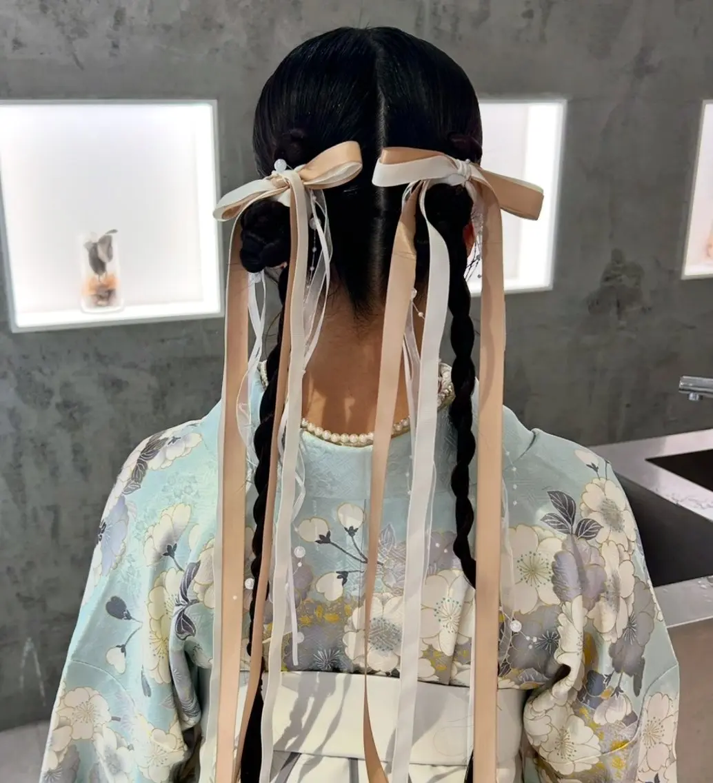 🌷卒業式🌷 袴着付け+ヘアセット🐾 早朝OK !!ペア割(2名以上〜)ございます⸜❤︎⸝の写真