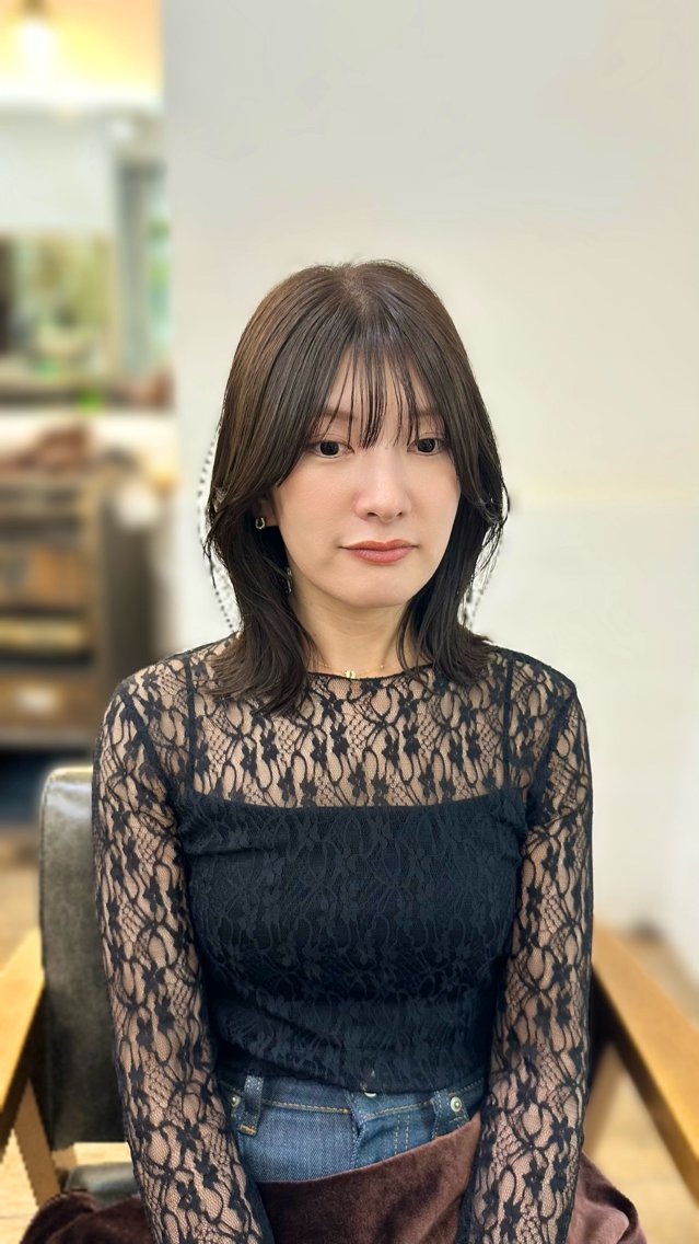 ミディアム カラー パーマ メンズ キッズ カット ヘアカラー 骨格レイヤーカット 🌿JUNのヘアスタイル