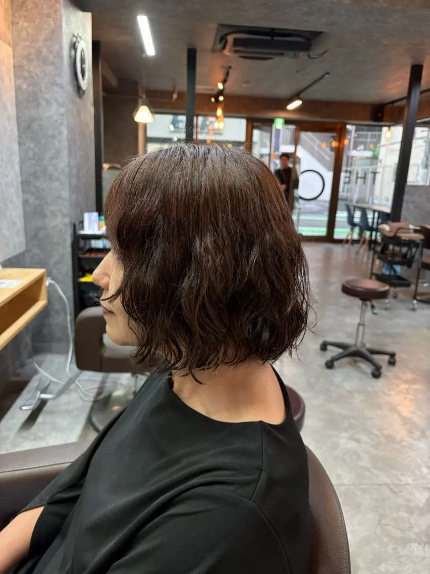 ミディアム パーマ ミディアムパーマ 島田 叶夢のヘアスタイル