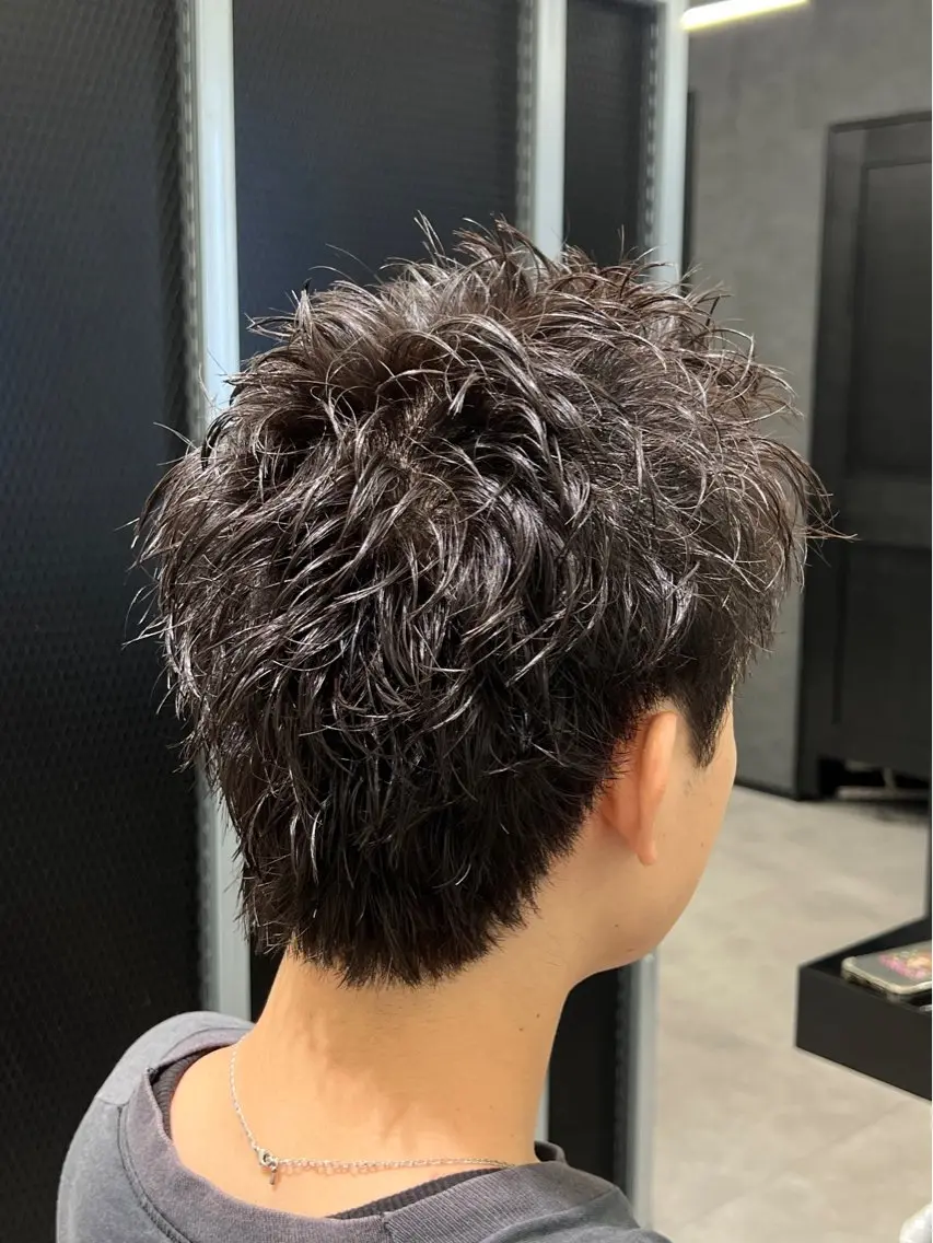 ショート パーマ スパイキーショート 長谷野真吾のヘアスタイル