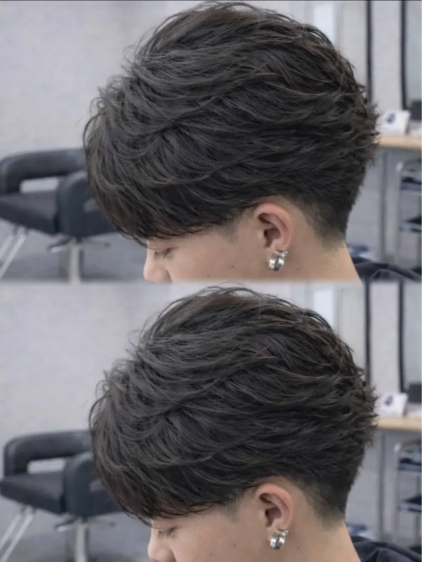 ショート パーマ ヘアアレンジ メンズ フェザーパーマ メンズパーマ ショートヘア ニュアンスパーマ カット パーマ トリートメント ヘッドスパ ヘアセット 海斗/フェザーパーマ 💫曲がる縮毛矯正のヘアスタイル