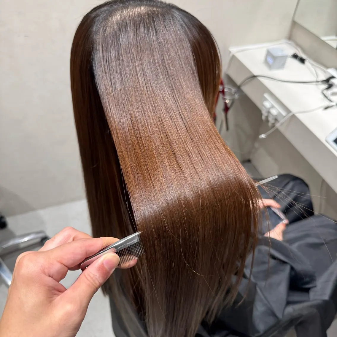 ロング パーマ 縮毛矯正 美髪矯正/縮毛矯正 ブリーチ矯正のヘアスタイル