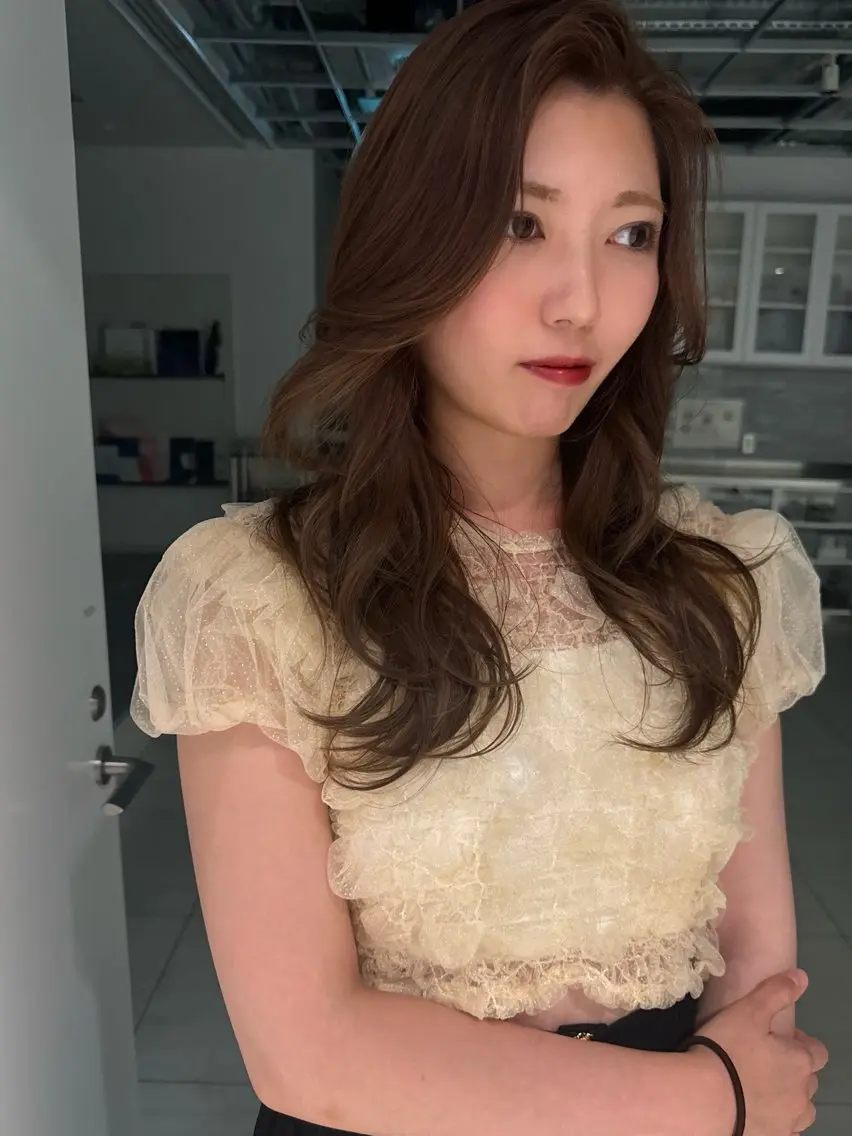 ロング ボブ 髪質改善 レイヤーカット 縮毛矯正 ヘアカラー トリートメント ヘッドスパ suii..hair designのヘアスタイル