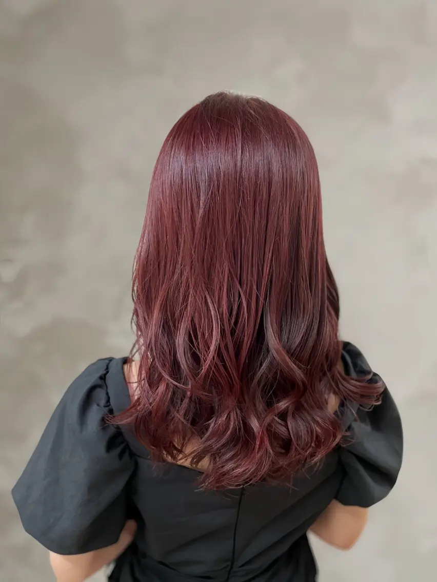 セミロング カラー ブラウンカラー ピンクカラー ピンクブラウン 似合わせカットカラー 🌿つじおかるみのヘアスタイル
