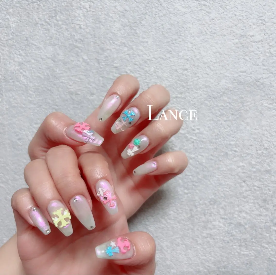 ネイル オーロラネイル フットネイル フレンチネイル ハート キラキラネイル Lance nailのネイルデザイン