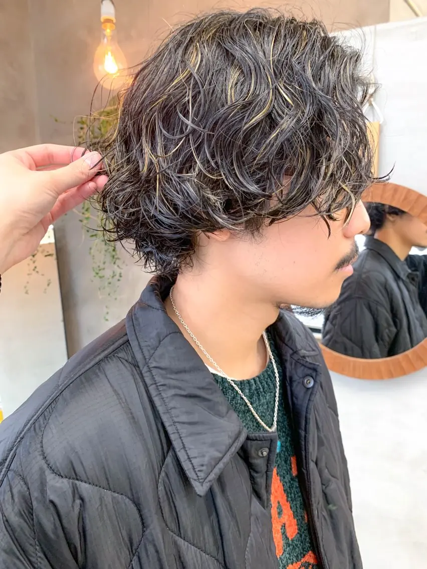 ロング パーマ メンズ メンズパーマ ボブ カット パーマ 横井伴典 名古屋駅 メンズパーマ/カットのヘアスタイル