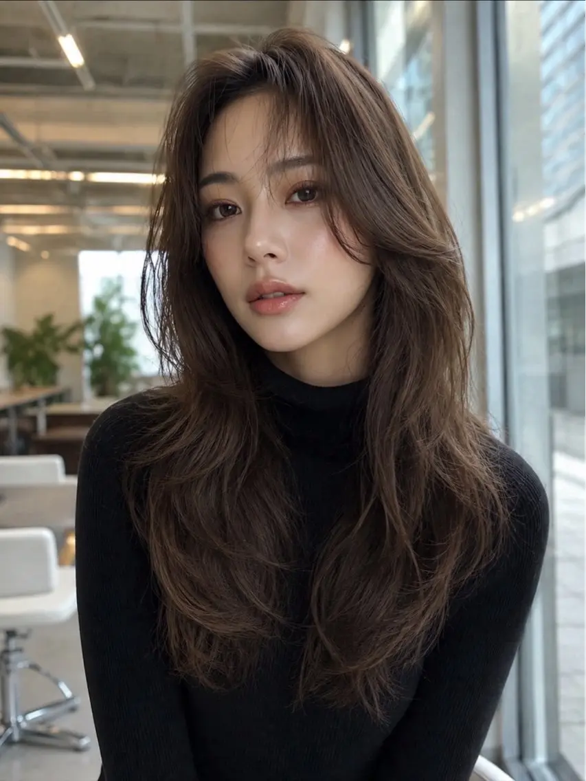ロング カラー ヘアカラー 韓国×艶ハイトーンが かわいい✨️リオ🍒のヘアスタイル
