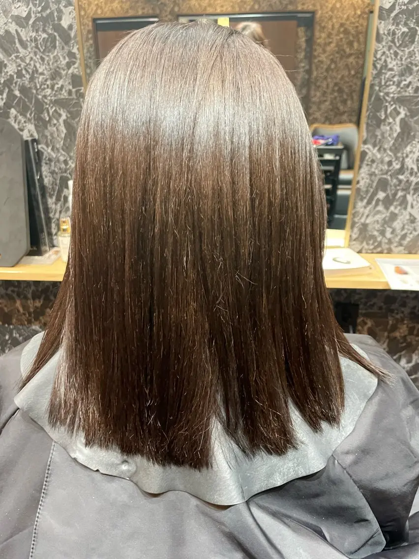 ミディアム カット 縮毛矯正 AIKO MSLのヘアスタイル