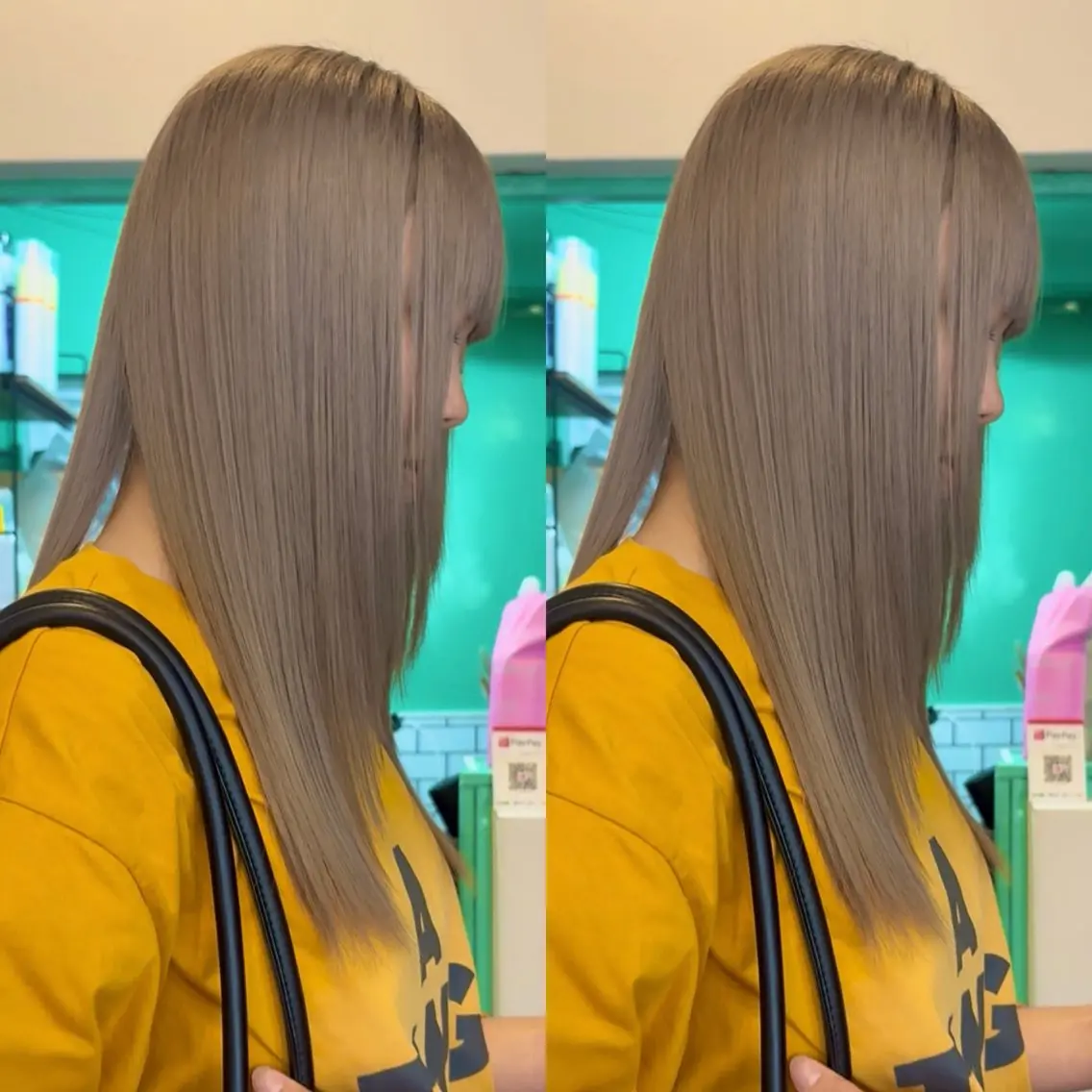 ロング カラー ベージュカラー ブリーチ ヘアカラー トリートメント なんば、心斎橋🍓 ハイトーンnicoのヘアスタイル