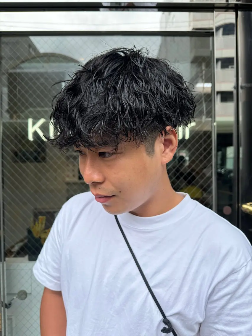 パーマ メンズ カット パーマ 京都駅/メンズサロン 山田司のヘアスタイル