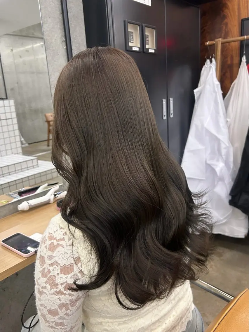 ロング カラー カット ヘアカラー トリートメント 🌷ラベンダーピンク 顔まわり🌷ねいろのヘアスタイル
