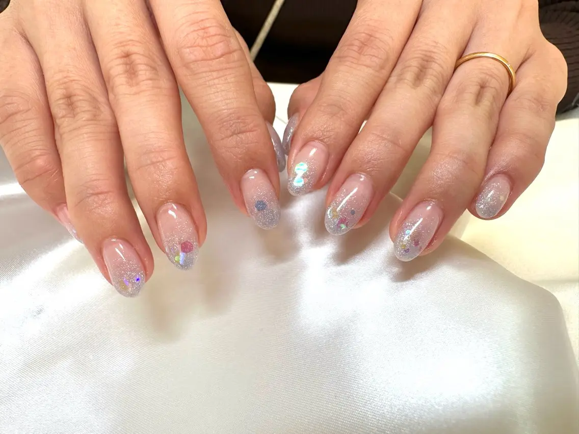 ネイル オーロラネイル ラメ(グリッター) ラメグラデーション nu NANAのネイルデザイン