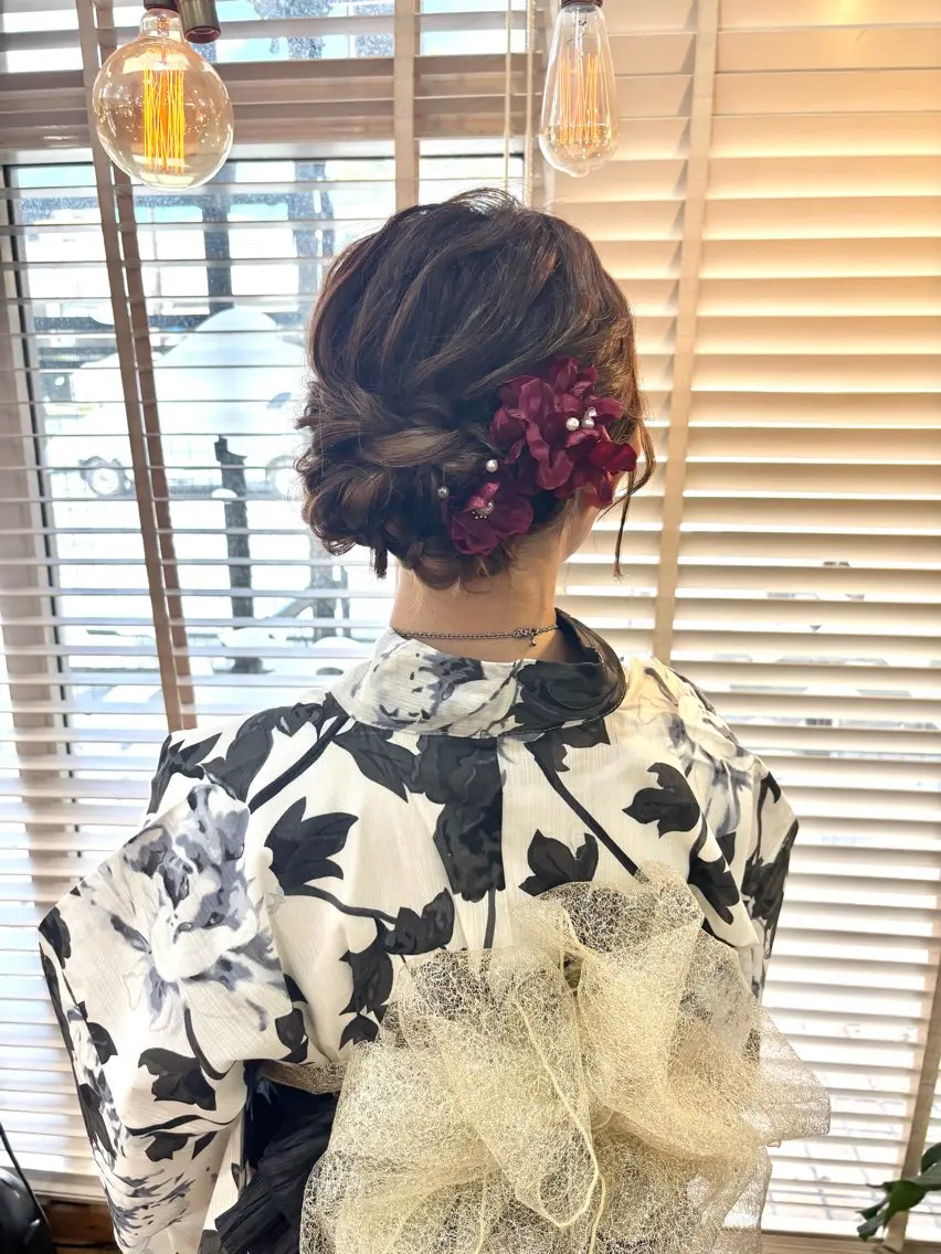 ロング ヘアアレンジ ヘアセット ヘアメイク＆着付け 福岡高宮mikuのヘアスタイル