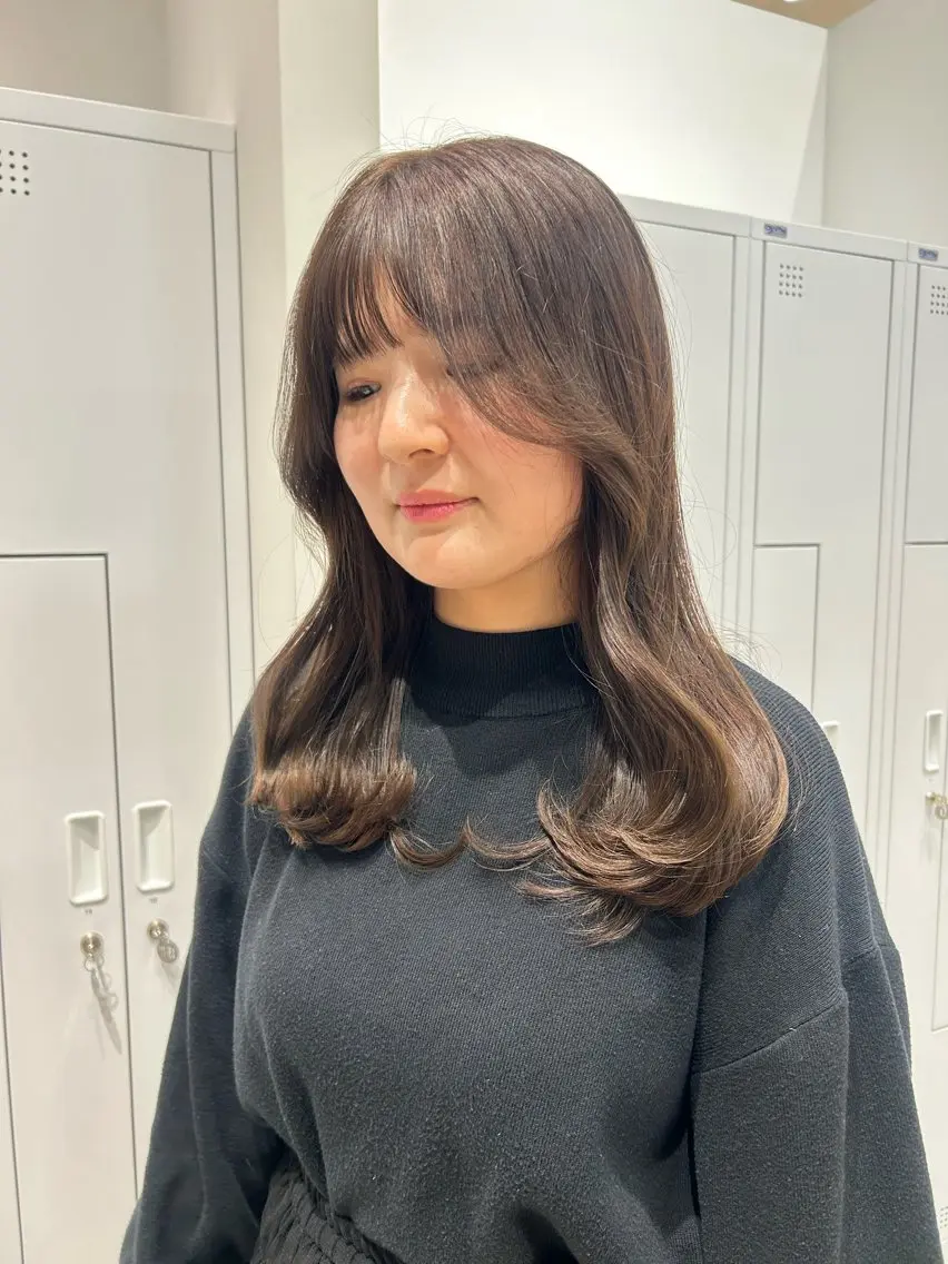 💙🇰🇷韓国風🇰🇷💙顔まわりレイヤーカットの写真
