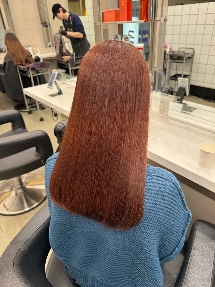 セミロング カラー パーマ ヘアアレンジ メンズ キッズ 韓国系🇰🇷🩶 艶暗髪/MEIのヘアスタイル