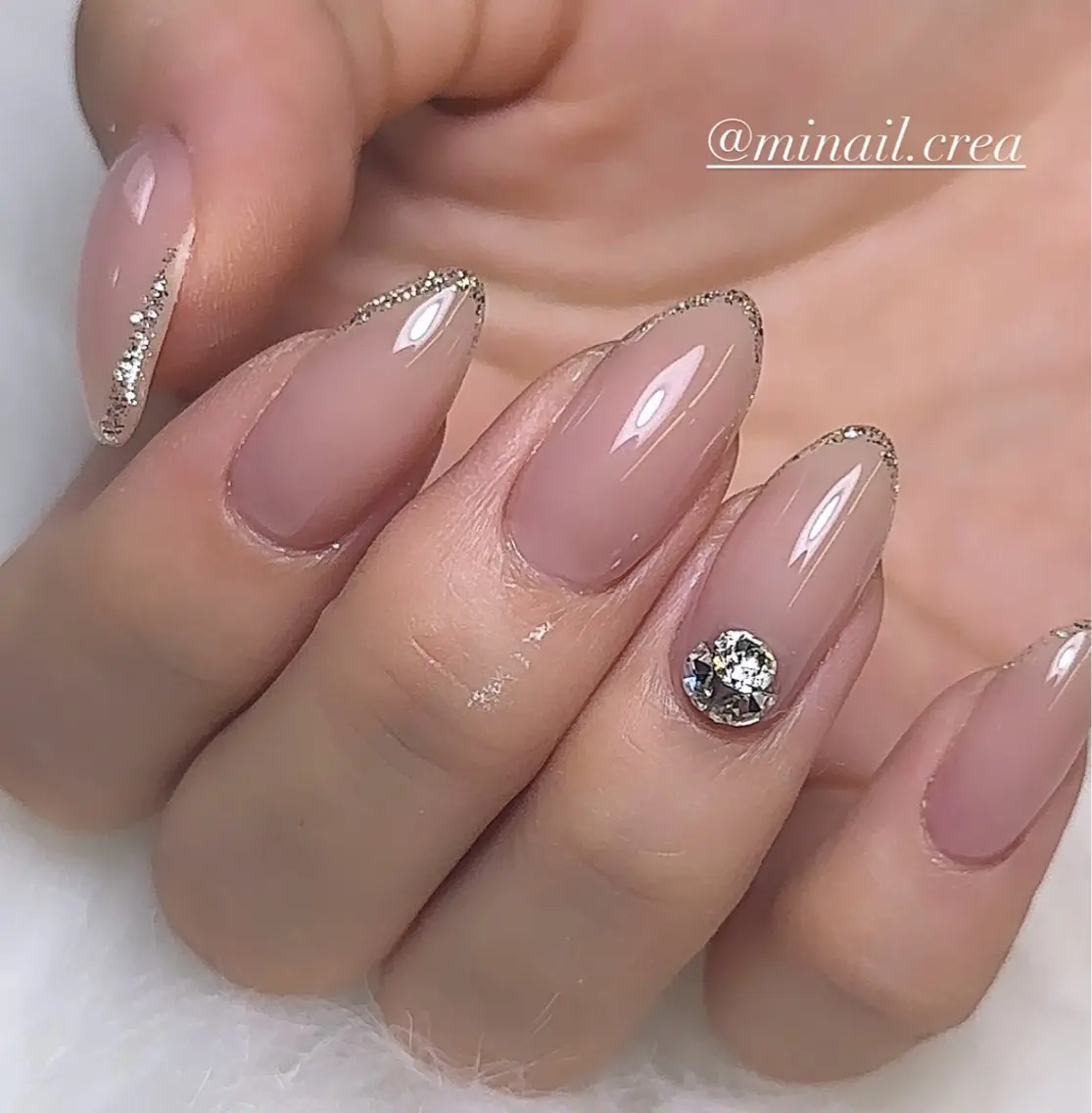ネイル ジェルネイル キラキラネイル オフィスネイル ワンカラーネイル スカルプネイル CReA nailのネイルデザイン