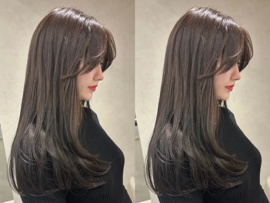 セミロング カラー レイヤー/縮毛矯正 マスター✨️タケルのヘアスタイル