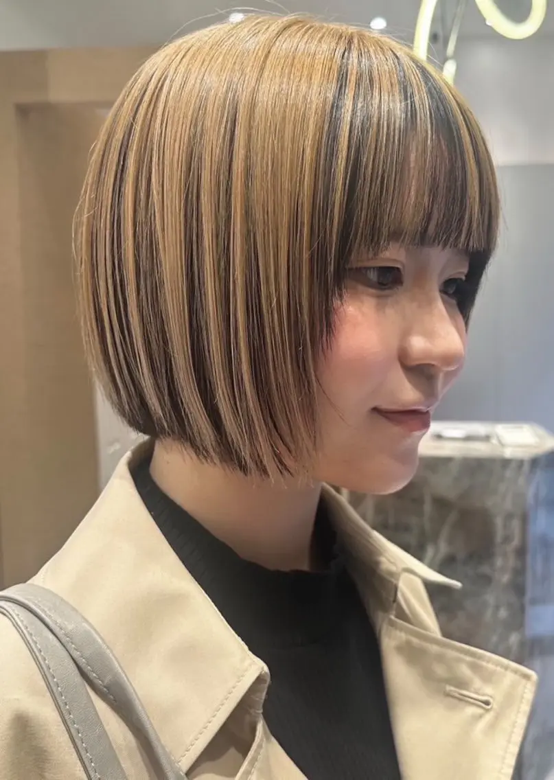 ショート カラー デザインカラー ボブ 似合わせカット ユウ 二子玉川駅 半個室サロンのヘアスタイル