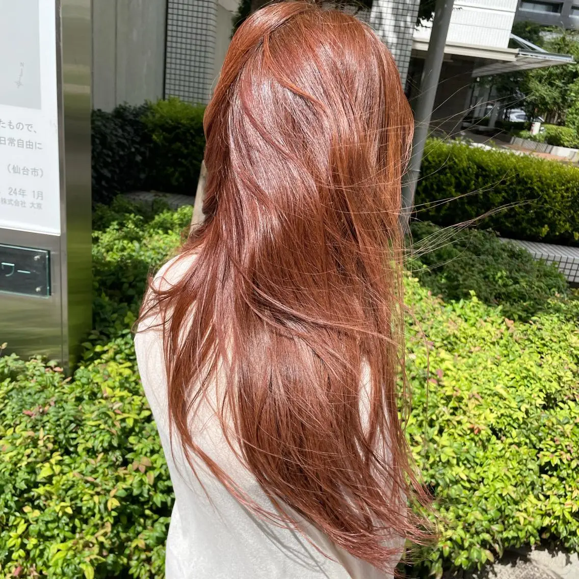セミロング カラー ブラウンカラー ピンクカラー ピンクブラウン yoshi （髙橋）のヘアスタイル