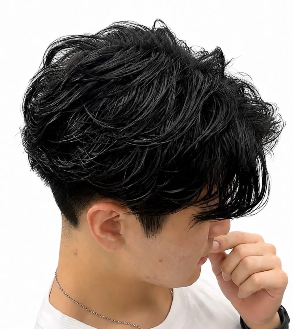 ミディアム パーマ メンズ カット パーマ スパイキー⚡️/ 海外風ヘア🌊秀平のヘアスタイル