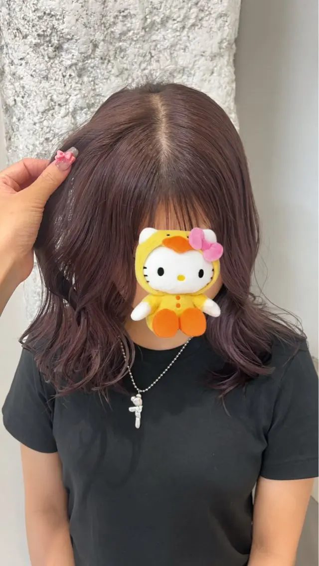 ミディアム カラー グレージュ ラベンダーカラー ラベンダーグレージュ ラベンダーグレー ヘアカラー ︎✦︎any /yuri︎︎✦︎のヘアスタイル