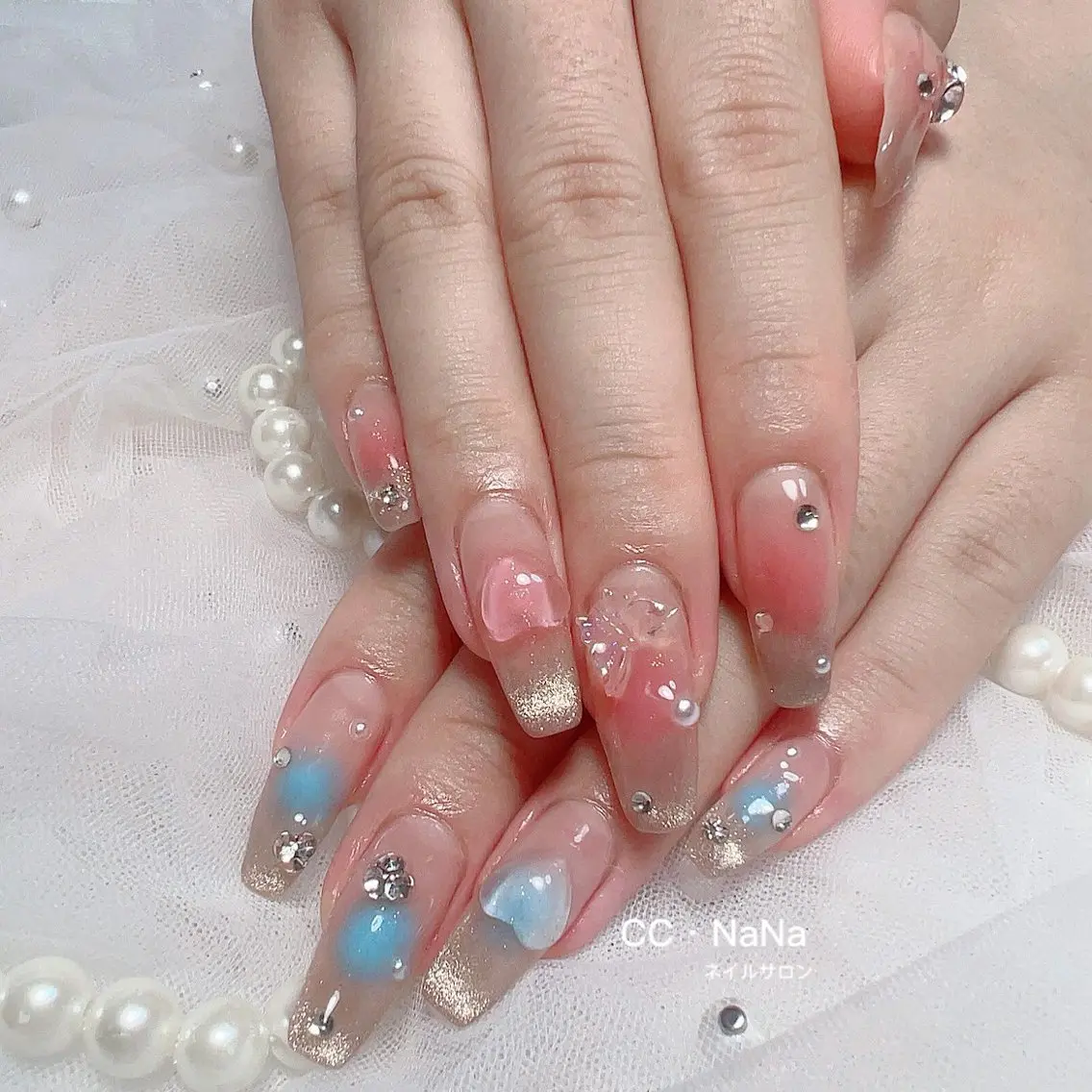 ネイル 持ち込み スカルプネイル ハンドネイル 💎CC・NaNa 韓国風ネイル🌙Cのネイルデザイン
