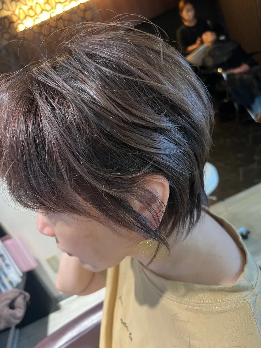 ショート 【南草津】髪質改善 ヘナカラー＆縮毛矯正のヘアスタイル