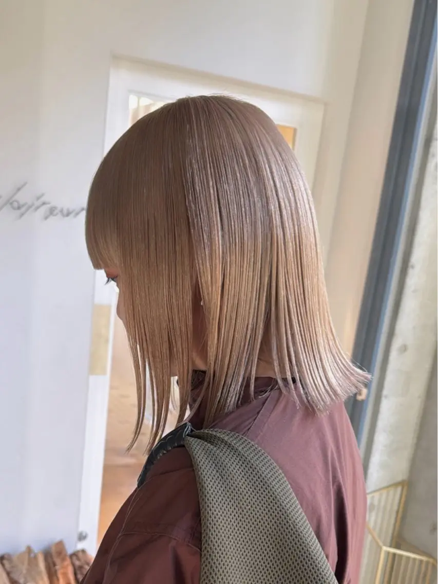 ミディアム カラー ヘアカラー トリートメント 色落ち綺麗透明感カラ /ボブ/ナカツヒカルのヘアスタイル