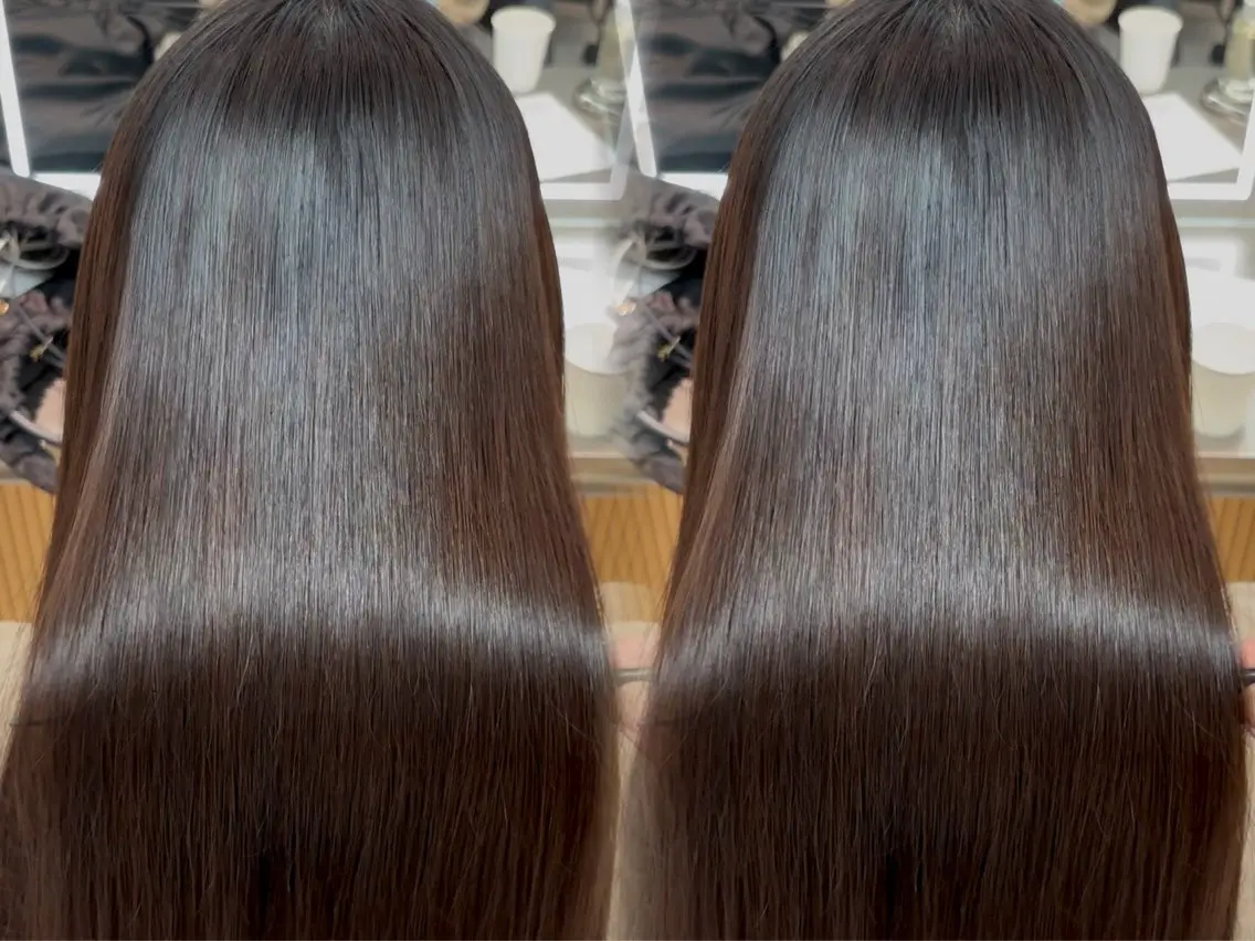 ロング カラー パーマ 髪質改善 レイヤーカット 縮毛矯正 【博多髪質改善】 吉村　清志のヘアスタイル
